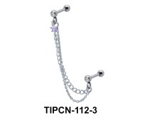 Star Stone Set Upper Ear Piercing Chain TIPCN-112-3