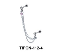 Star Stone Set Upper Ear Piercing Chain TIPCN-112-4