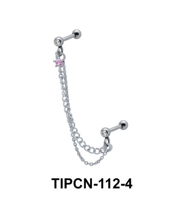 Star Stone Set Upper Ear Piercing Chain TIPCN-112-4