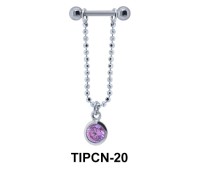 Bezel Stone Dangling Helix Chain TIPCN-20