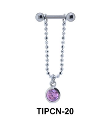 Bezel Stone Dangling Helix Chain TIPCN-20