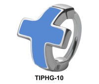 Blue Enameled Upper Ear Design Rings TIPHG-10