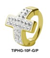 Stone Studded Green Color Upper Ear Design Rings TIPHG-10F