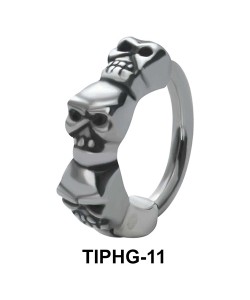 Skull Shaped Upper Ear Design Rings TIPHG-11