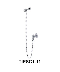 Chain Shaped Ear Piercing with Stud Chain TIPSC1-11