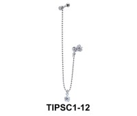 Chain with Stone Ear Piercing with Stud Chain TIPSC1-12