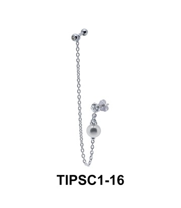 Pearl on Ear Chain Piercing TIPSC1-16