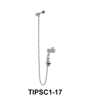 Skull on Ear Chain Piercing TIPSC1-17