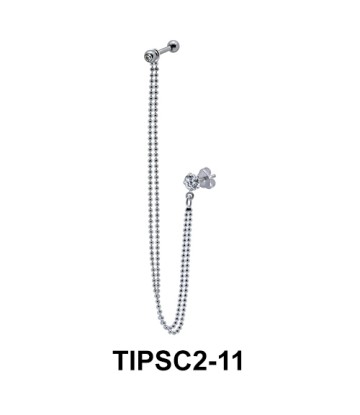 Ear Chain Piercing with Stone TIPSC2-11