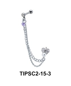 Stone Set Ear Chain Piercing TIPSC2-15-3
