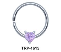 Purple Stone Heart Closure Ring Charms TRP-1615