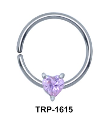 Purple Stone Heart Closure Ring Charms TRP-1615