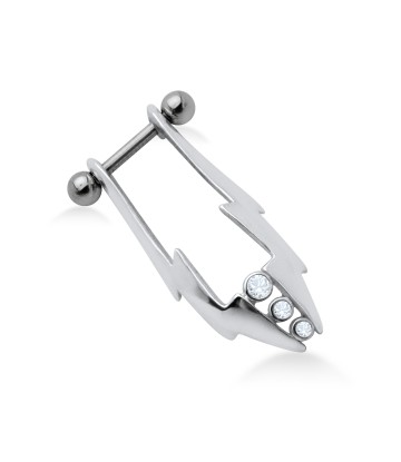 Channel Set Stone Dangler Upper Ear Cartilage Shields TIP-209