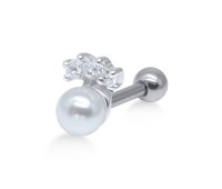 Pearl with Stones Helix Ear Piercing TIP-2395