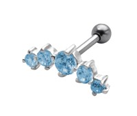 Aquamarine Stones Helix Ear Piercing TIP-252-AQ