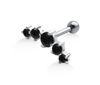 Black Stones Helix Ear Piercing TIP-252-BK