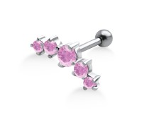 Pink Stones Helix Ear Piercing TIP-252-PI