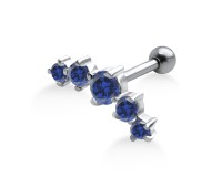 Sapphire Stones Helix Ear Piercing TIP-252-SA