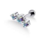 Aurora Triple Stones Helix Ear Piercing TIP-252s-AB