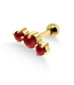 Light Siam Triple Stones Helix Ear Piercing TIP-252s-L.SI