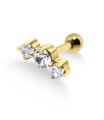 Crystal Triple Stones Helix Ear Piercing TIP-252s