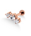 Crystal Triple Stones Helix Ear Piercing TIP-252s