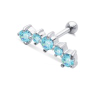 Aquamarine Stones Helix Ear Piercing TIP-253-AQ