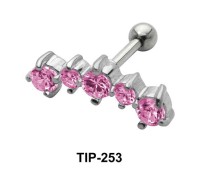 Pink Stones Helix Ear Piercing TIP-253-PI