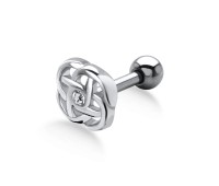 Stone Set Elaborate Design Ear Piercing TIP-475