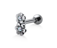 Stone Set Flowers Shaped Helix Piercings TIP-673
