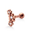 Stone Set Flowers Shaped Helix Piercing TIP-674