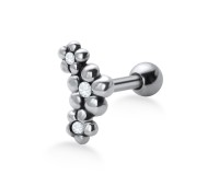 Stone Set Flowers Shaped Helix Piercing TIP-674