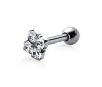 Stone Set Flower Shaped Helix Piercing TIP-682m