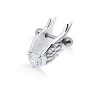Stone Set Wings Dangler Upper Ear Cartilage Shields TIP-804