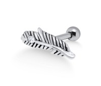 Stone Set Leaf Shaped Helix Piercing TIP-860