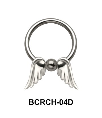 Double Wings Closure Rings Charms BCRCH-04D