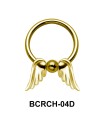 Double Wings Closure Rings Charms BCRCH-04D