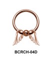 Double Wings Closure Rings Charms BCRCH-04D