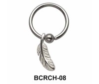 Feather Closure Rings Charms BCRCH-08