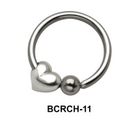 Heart Closure Rings Charms BCRCH-11