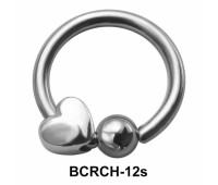 Heart Closure Rings Charms BCRCH-12s