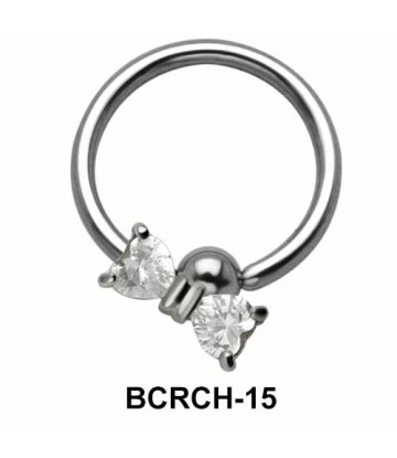 CZ Bow Closure Rings Charms BCRCH-15