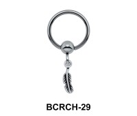 Feather Closure Rings Charms BCRCH-29