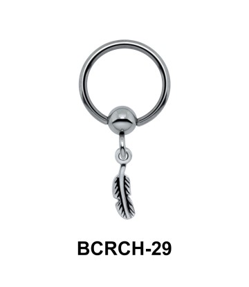 Feather Closure Rings Charms BCRCH-29