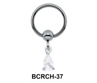Pear Shaped CZ Closure Rings Charm BCRCH-37