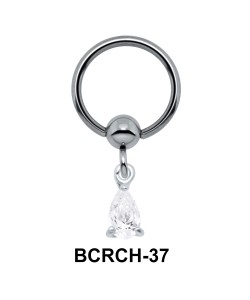Pear Shaped CZ Closure Rings Charm BCRCH-37