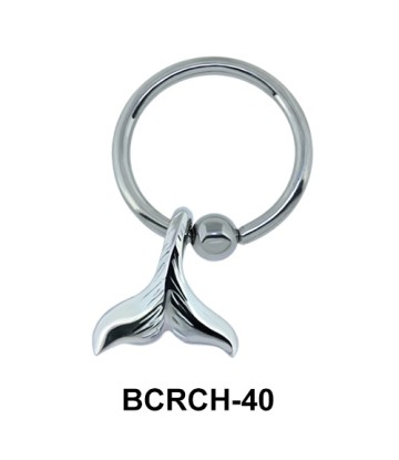 Fish Tail Closure Ring Charms BCRCH-40