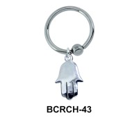 Shiny Hamsa Hand Closure Rings Charms BCRCH-43