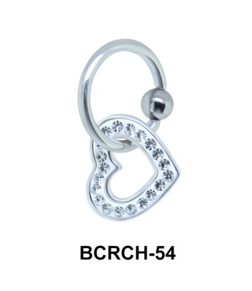 Dangling Heart Closure Rings Charms BCRCH-54