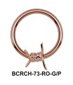 Barbed Wire Closure Rings Charms BCRCH-73